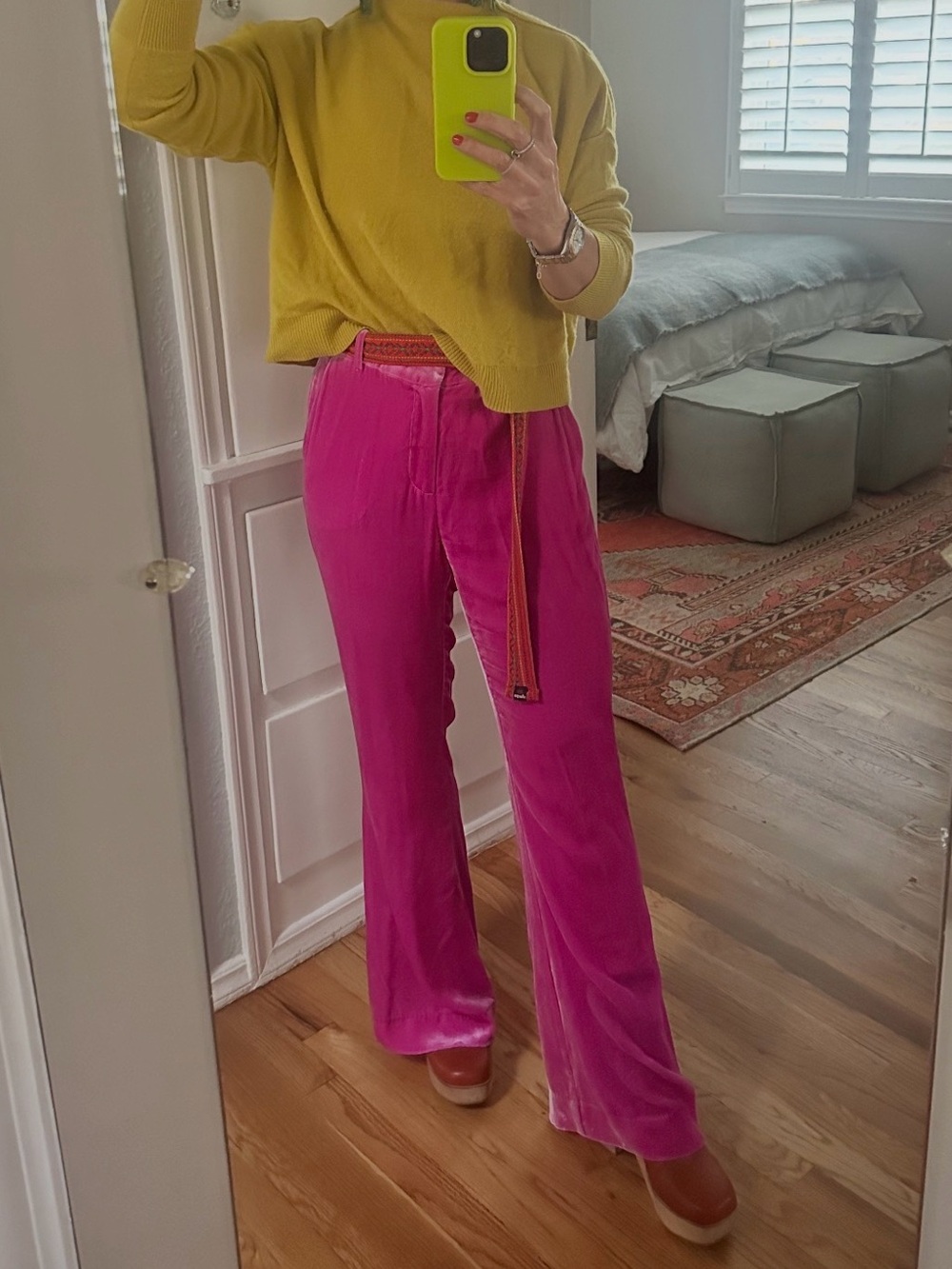 L'AGENCE Fuchsia Wide-Leg Trousers